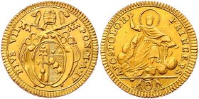 Italien Vatikan
Pius VII. 1800 - 1823 Doppia 1804 Rom. 5,44g. KM 1070 vz