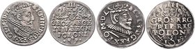 Polen Sigismund III. 1587 - 1632 ua.
 Lot 14 Stück diverse Dreigroschen, alle verschieden ss