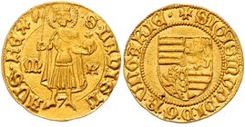 Ungarn Königreich
Sigismund 1387 - 1437 Goldgulden o.J. Kremnitz. 3,54g. Pohl D 3-2, Lengyel 19/4 stgl