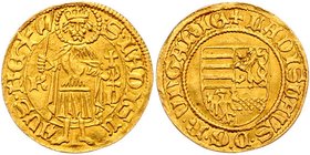 Ungarn Königreich
Ladislaus V. 1453 - 1457 Goldgulden o.J. Kremnitz. 3,54g. Pohl H 2-3, Lengyel 29-3 vz/stgl