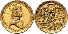 Münzen Römisch Deutsches Reich - Habsburgische Erb- und Kronlande Maximilian I. 1490 - 1519
 Schauguldiner 1519 vergoldeter Guss eines Guldiners (Ste...