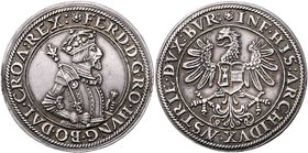 Münzen Römisch Deutsches Reich - Habsburgische Erb- und Kronlande Ferdinand I. 1521 - 1564
 Taler o.J. Hall. 28,85g. M./T. 218 var. posthum, sog. Aug...