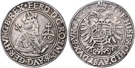 Münzen Römisch Deutsches Reich - Habsburgische Erb- und Kronlande Ferdinand I. 1521 - 1564
 Guldentaler 1561 Prag. 24,30g. MzA. Seite 44 (Mm. J. Hard...