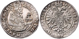 Münzen Römisch Deutsches Reich - Habsburgische Erb- und Kronlande Ferdinand I. 1521 - 1564
 Guldentaler 1564 Kuttenberg. 24,74g. MzA. Seite 47 (Mm. M...