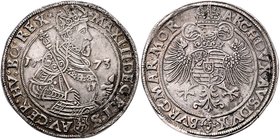 Münzen Römisch Deutsches Reich - Habsburgische Erb- und Kronlande Maximilian II. 1564 - 1576
 Taler 1573 Joachimsthal. 28,24g. MzA. Seite 58 (Mm. Jör...