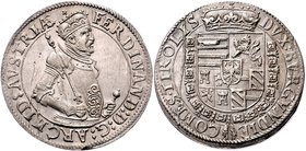 Münzen Römisch Deutsches Reich - Habsburgische Erb- und Kronlande Erzherzog Ferdinand 1564 - 1595
 Taler o. J. Hall. 28,48g. HMB Av. 11/V, Rv. 11/V, ...