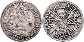 Münzen Römisch Deutsches Reich - Habsburgische Erb- und Kronlande Erzherzog Ferdinand 1564 - 1595
 6 Kreuzer o.J. Variante mit geschwungener Feldbind...