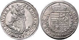 Münzen Römisch Deutsches Reich - Habsburgische Erb- und Kronlande Erzherzog Ferdinand 1564 - 1595
 Taler o. J. Ensisheim. 28,43g. Voglh. 8413, Dav. 8...