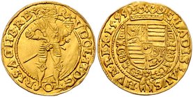 Münzen Römisch Deutsches Reich - Habsburgische Erb- und Kronlande Rudolph II. 1576 - 1612
 Dukat 1595 Wien. 3,44g. MzA. Seite 81 vz