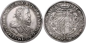 Münzen Römisch Deutsches Reich - Habsburgische Erb- und Kronlande Rudolph II. 1576 - 1612
 2 Taler 1604 Hall. 57,65g. MzA. Seite 90 (Mm. Ferd. Leffle...