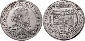 Münzen Römisch Deutsches Reich - Habsburgische Erb- und Kronlande Rudolph II. 1576 - 1612
 Taler 1603 Hall. 28,37g. MzA. Seite 89, M./T. 374 var. stg...