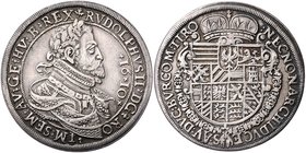 Münzen Römisch Deutsches Reich - Habsburgische Erb- und Kronlande Rudolph II. 1576 - 1612
 Taler 1610 Hall. 28,62g. MzA. Seite 94 (Mm. Georg Fleisch)...
