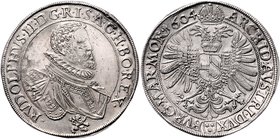 Münzen Römisch Deutsches Reich - Habsburgische Erb- und Kronlande Rudolph II. 1576 - 1612
 Taler 1604 Prag. 28,72g. MzA. Seite 90 (Mm. Hans Lasanz), ...
