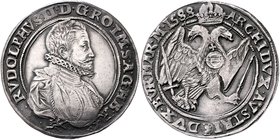 Münzen Römisch Deutsches Reich - Habsburgische Erb- und Kronlande Rudolph II. 1576 - 1612
 Taler 1588 Kuttenberg. 28,72g. MzA. Seite 74 (Mm. J. Satny...