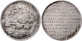 Münzen Römisch Deutsches Reich - Habsburgische Erb- und Kronlande Rudolph II. 1576 - 1612
 Ag - Medaille o. J. auf die Rückeroberung von Raab, Ging R...
