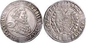 Münzen Römisch Deutsches Reich - Habsburgische Erb- und Kronlande Rudolph II. 1576 - 1612
 Taler 1616 Wien, mit Löwenkopfschulter, 28,24g. MzA. Seite...
