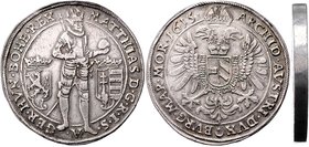 Münzen Römisch Deutsches Reich - Habsburgische Erb- und Kronlande Rudolph II. 1576 - 1612
 2 Taler 1615 Prag. 57,78g. MzA. Seite 102 (Mm. Benedikt Hu...