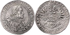 Münzen Römisch Deutsches Reich - Habsburgische Erb- und Kronlande Rudolph II. 1576 - 1612
 Taler 1613 Kuttenberg. 28,04g. MzA. Seite 100 (Mm. Johann ...