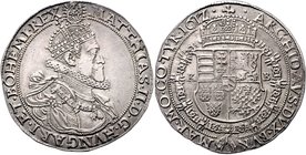Münzen Römisch Deutsches Reich - Habsburgische Erb- und Kronlande Rudolph II. 1576 - 1612
 Taler 1612 KB Kremnitz. 28,40g. MzA. Seite 99 (Mm. Georg F...