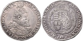 Münzen Römisch Deutsches Reich - Habsburgische Erb- und Kronlande Rudolph II. 1576 - 1612
 1/2 Taler 1612 KB Kremnitz. 13,89g. MzA. Seite 99 ss+