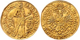 Münzen Römisch Deutsches Reich - Habsburgische Erb- und Kronlande Ferdinand II. 1619 - 1637
 2 Dukaten 1623 Prag. 6,87g. Her. 135, Diet. 750. Henkel-...