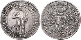 Münzen Römisch Deutsches Reich - Habsburgische Erb- und Kronlande Ferdinand II. 1619 - 1637
 Taler 1628 Mm. Benedikt Huebmer - fehlt im Wiener Münzka...