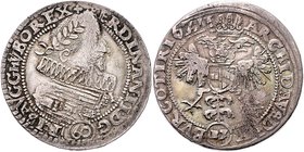 Münzen Römisch Deutsches Reich - Habsburgische Erb- und Kronlande Ferdinand II. 1619 - 1637
 1/2 Kippertaler zu 60 Kreuzer 16Z1 Mm. B. Zwirner. Olmüt...