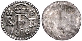 Münzen Römisch Deutsches Reich - Habsburgische Erb- und Kronlande Friedrich von der Pfalz 1619 - 1621
 Heller 1620 Kuttenberg. 0,42g. MzA.-, Hal. 677...