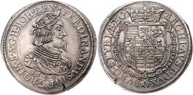 Münzen Römisch Deutsches Reich - Habsburgische Erb- und Kronlande Ferdinand III. 1637 - 1657
 Taler 1640 Graz. 28,38g. Her. 395. Schrötlingsfehler im...