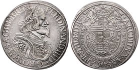 Münzen Römisch Deutsches Reich - Habsburgische Erb- und Kronlande Ferdinand III. 1637 - 1657
 Taler 1650 St. Veit. 27,72g. Her. 412 f.vz