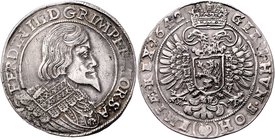 Münzen Römisch Deutsches Reich - Habsburgische Erb- und Kronlande Ferdinand III. 1637 - 1657
 Taler 1642 Mm. David Knobloch. Joachimsthal. 28,72g. He...