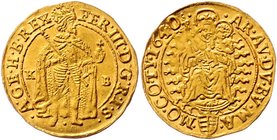 Münzen Römisch Deutsches Reich - Habsburgische Erb- und Kronlande Ferdinand III. 1637 - 1657
 Dukat 1640 KB Kremnitz. 3,46g. Her. 272 stgl-