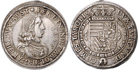 Münzen Römisch Deutsches Reich - Habsburgische Erb- und Kronlande Erzherzog Ferdinand Carl 1632 - 1661
 Taler 1646 Hall. 28,19g. M./T. 513, Dav. 3367...