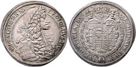 Münzen Römisch Deutsches Reich - Habsburgische Erb- und Kronlande Leopold I. 1657 - 1705
 Taler 1693 Graz. 28,82g. Her. 618 f.vz