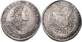 Münzen Römisch Deutsches Reich - Habsburgische Erb- und Kronlande Leopold I. 1657 - 1705
 Taler 1661 KB Kremnitz. 28,58g. Her. 719 f.vz/vz