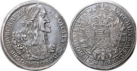 Münzen Römisch Deutsches Reich - Habsburgische Erb- und Kronlande Leopold I. 1657 - 1705
 Taler 1662 KB sogenannter Banderolentaler. Kremnitz. 28,17g...