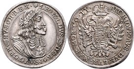 Münzen Römisch Deutsches Reich - Habsburgische Erb- und Kronlande Leopold I. 1657 - 1705
 Taler 1682 KB Kremnitz. 28,44g. Her. 728, Husz. 1371 ss/vz...