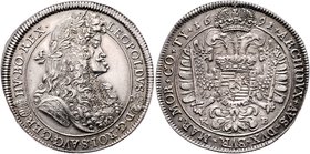 Münzen Römisch Deutsches Reich - Habsburgische Erb- und Kronlande Leopold I. 1657 - 1705
 Taler 1691 KB Kremnitz. 28,34g. Her. 734, Husz. 1372var. vz...