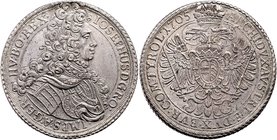 Münzen Römisch Deutsches Reich - Habsburgische Erb- und Kronlande Joseph I. 1705 - 1711
 Taler 1705 Wien. 28,45g. Her. 119 ss+