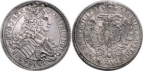 Münzen Römisch Deutsches Reich - Habsburgische Erb- und Kronlande Joseph I. 1705 - 1711
 Taler 1707 Wien. 28,62g. Her. 121 vz