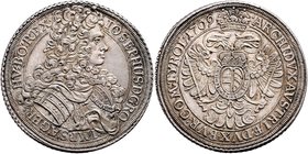 Münzen Römisch Deutsches Reich - Habsburgische Erb- und Kronlande Joseph I. 1705 - 1711
 Taler 1709 Wien. 28,72g. Her. 123 vz/stgl