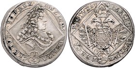 Münzen Römisch Deutsches Reich - Habsburgische Erb- und Kronlande Joseph I. 1705 - 1711
 1/4 Taler 1707 Stempel aus 1704 umgeschnitten. St. Veit. 6,8...
