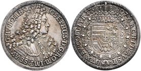 Münzen Römisch Deutsches Reich - Habsburgische Erb- und Kronlande Joseph I. 1705 - 1711
 Taler 1707 Hall. 28,71g. Her. 130. win. Zainende stgl