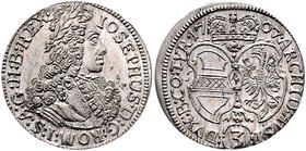 Münzen Römisch Deutsches Reich - Habsburgische Erb- und Kronlande Joseph I. 1705 - 1711
 Groschen 1707 Hall. 1,58g. Her. 197 stgl