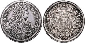 Münzen Römisch Deutsches Reich - Habsburgische Erb- und Kronlande Carl VI. 1712 - 1740
 Taler 1715 Wien. 28,38g. Her. 291 vz