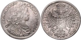 Münzen Römisch Deutsches Reich - Habsburgische Erb- und Kronlande Carl VI. 1712 - 1740
 Taler 1729 Hall. 28,78g. Her. 347 f.stgl/stgl