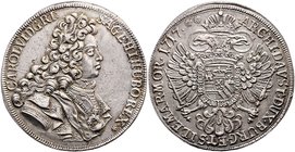 Münzen Römisch Deutsches Reich - Habsburgische Erb- und Kronlande Carl VI. 1712 - 1740
 Taler 1717 Mmz. IIL - Stempelschneider Joh. Jos. Loth. Prag. ...