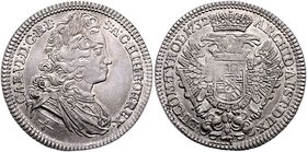 Münzen Römisch Deutsches Reich - Habsburgische Erb- und Kronlande Carl VI. 1712 - 1740
 1/4 Taler 1732 Prag. 7,08g. Her.-, MzA. Seite 232 (fehlt im W...