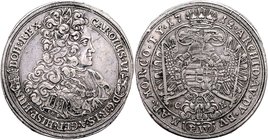 Münzen Römisch Deutsches Reich - Habsburgische Erb- und Kronlande Carl VI. 1712 - 1740
 Taler 1715 Preßburg. 28,27g. Her. 457 ss/vz