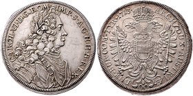 Münzen Römisch Deutsches Reich - Habsburgische Erb- und Kronlande Carl VI. 1712 - 1740
 Taler 1713 Augsburg. 28,69g. Her. 316. im Av. win. Kr. vz